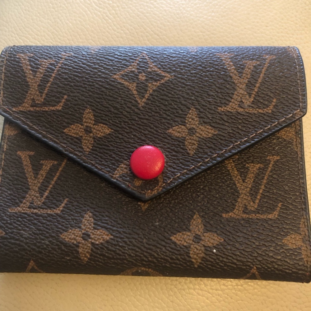 Louis Vuitton Brown and Red Monogram Wallet